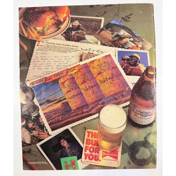 Vintage 1985 Budweiser Beer Advertisement Print Ad Bar Decor - Picture 1 of 2